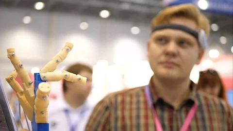 Man with innovative cybernetic system today. Game industry and motion tracking Stock Footage 82567795