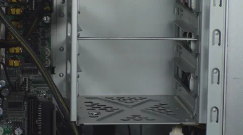 Man Inserting Hard Disk Drive Into A Workstation Hard Disk Drive Bay Stock-Footage 36035304