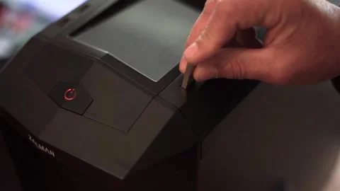 Man inserting a pen drive to a personal computer. Stock Footage 312135639