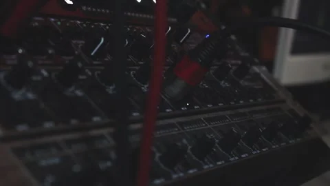 Man inserting xlr cable Stock Footage 142811761