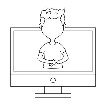 Man inside computer design Stock Illustration