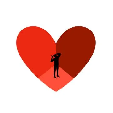 Man inside the heart, the heart of the trap. Illustrazione stock