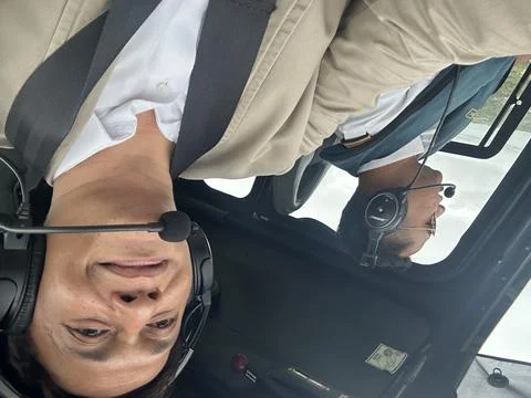 Man inside a Helicopter Stock Photos