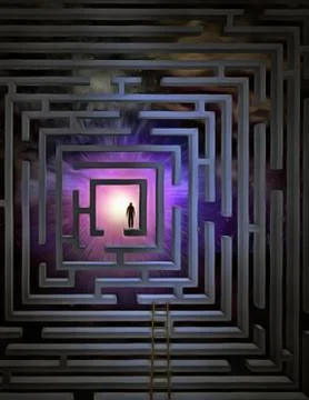 Man inside the maze Stock Illustration