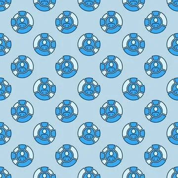 Man inside Pie Chart vector blue seamless pattern 스톡 일러스트