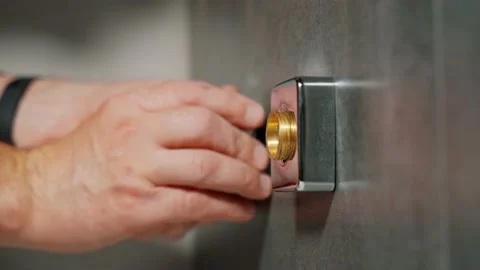 Man installs shower system in the bathroom. Stock Footage 133893645