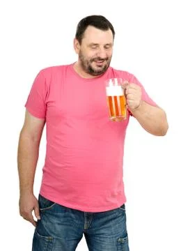 Man intends to have a beer Stockfoto's