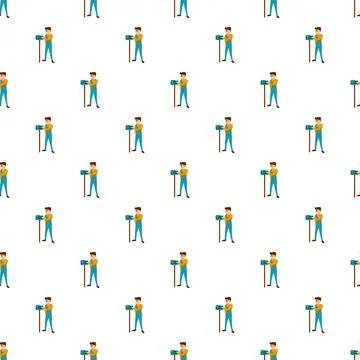 Man interacting with pattern lock safe seamless background Stock Illustration