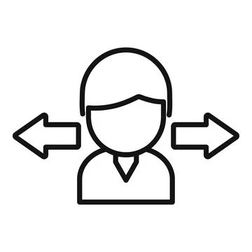 Man interaction icon outline vector. Digital community Stock Illustration