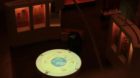 Man With Interactive Screen Stock Footage 42601378