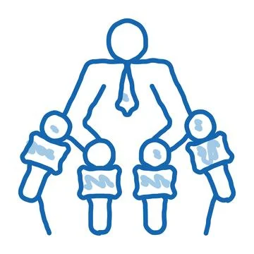 Man Interview doodle icon hand drawn illustration Stock-Illustration