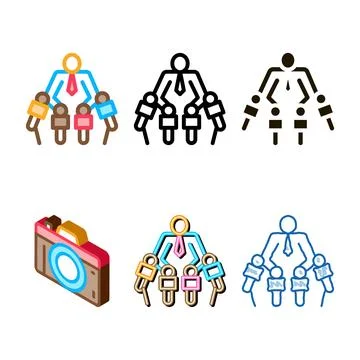 Man interview icon variety vector outline Stock-Illustration