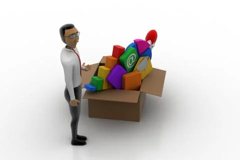 Man introduce the new apps Stock Illustration