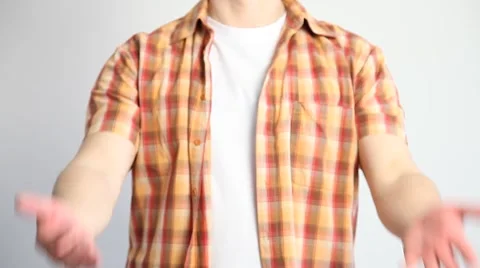 Man inviting somebody persistently Stock Footage 60408089
