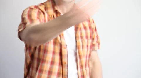 Man inviting somebody persistently Stock Footage 60408149