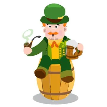 Man in the Irish pub. St. Patrick s Day. Stock Illustration