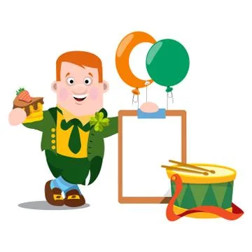 Man in the Irish pub. St. Patrick s Day. Stock Illustration