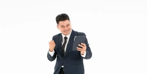 A  man isolated on a white background Foto stock