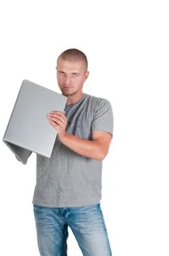 Man isolated on white Stock Photos