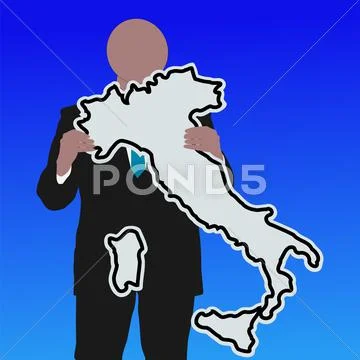 Man with italy sign Stock Illustration