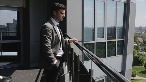 A man in a jacket and white shirt. Stock Footage 70435005