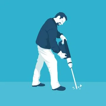 Man with a jackhammer Stock Illustration