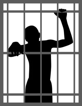 Man in jail Stock Illustration