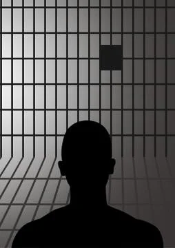 Man In Jail Stock Illustration