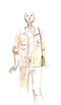 Man in jeans Stock Illustration