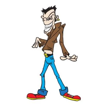 Man in jeans standing Stock Illustration