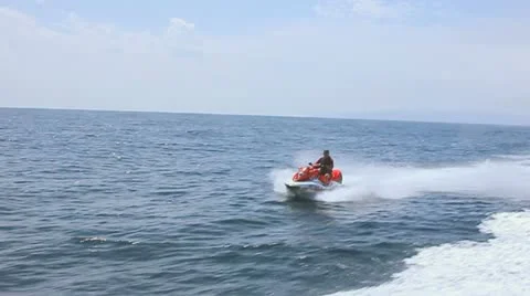 MAN ON JET SKI Stock Footage 12158196