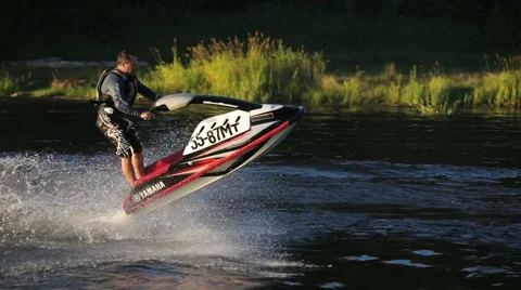 Man on jet ski Stock Footage 68645997