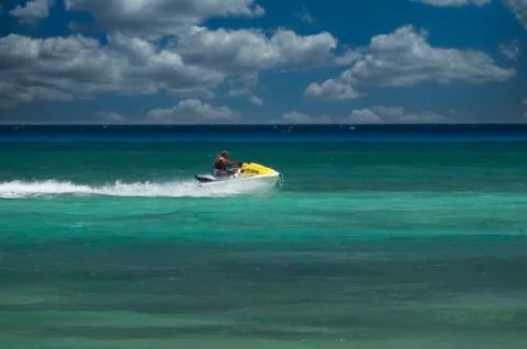 A Man On A Jetski Fotos de archivo