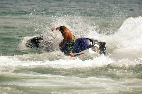 Man on jetski Stock Photos