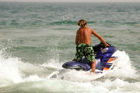 Man on jetski Stock Photos