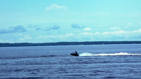 Man on jetski running on the water Stock-Footage 82469749