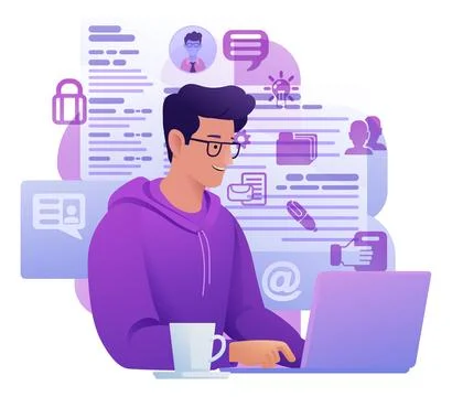 Man Job Applying Resume Application Illustration Stock Illustration
