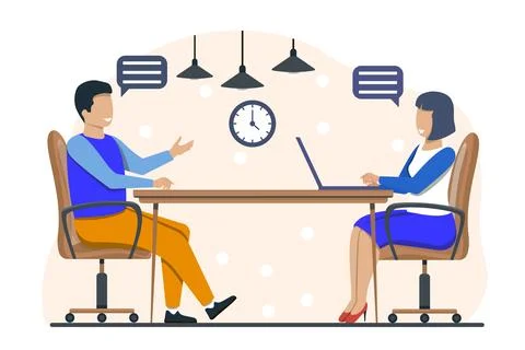 Man in job interview Illustrazione stock