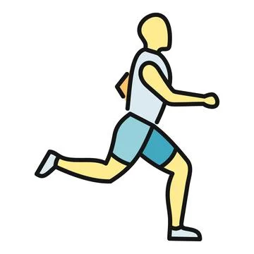 Man jogging for athletic training and workout Stock Illustration