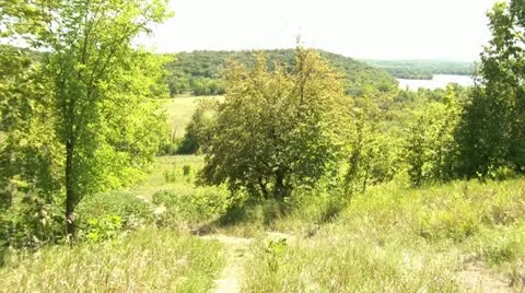 Man Jogging Down Hill Video stock 12597757