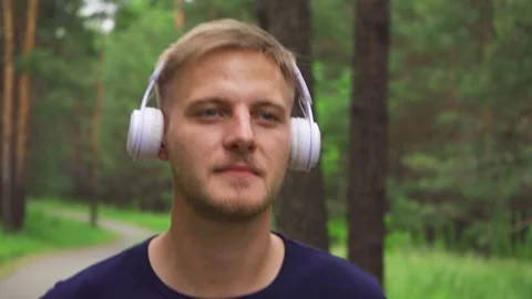 Man jogging with headphones. Stock Footage 220344592