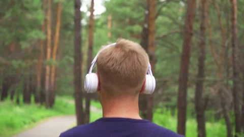 Man jogging with headphones. Stock Footage 221398336