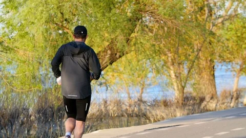 Man Jogging In The Morning Stock Footage 88712892