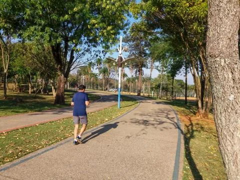 Man jogging at the park Stock Photos