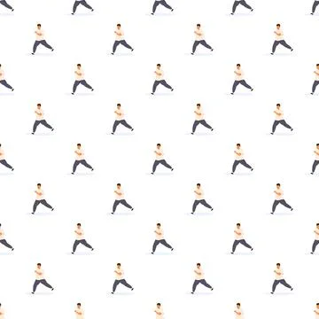 Man jogging pattern creating seamless running background Stock Illustration