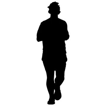 A man jogging in silhouette Illustrazione stock