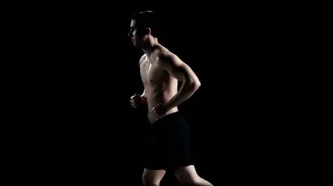 Man Jogging Slow Motion Video stock 21893001