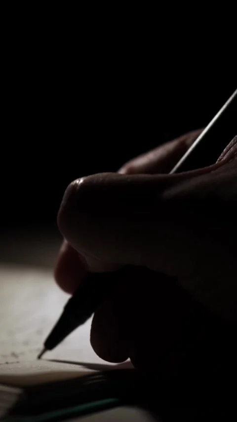Man journaling his thoughts into notebook, because he has some sort of depr.. Stock Footage 295785206
