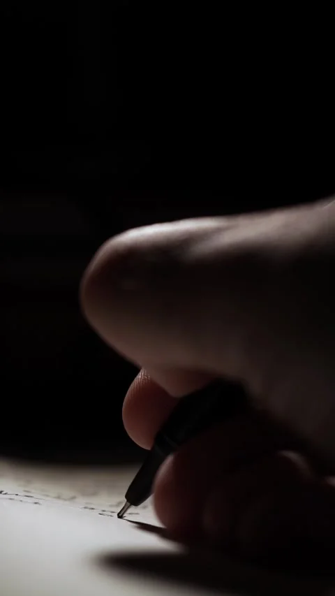 Man journaling his thoughts into notebook, because he has some sort of depr.. 스톡 동영상 295785235