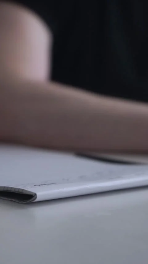 Man journaling thoughts into notebook 스톡 동영상 304083489